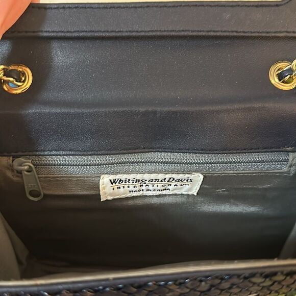 Vintage Whiting and Davis navy mesh bag with chain - Picture 7 of 9